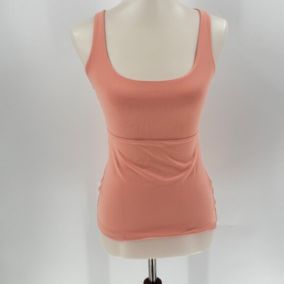 Susana Monaco Tops - Susana Monaco Peach Tank Top S Back Cutout Nylon/Spandex Blend Made In USA